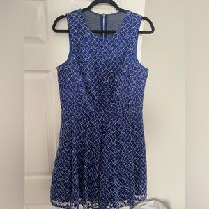 Xscape Blue Sleeveless A-Line Cocktail Dress